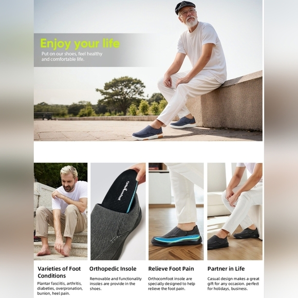 NIB OrthoComfoot Men's Orthopedic Slip-On Loafers​ - Picture 6 of 9